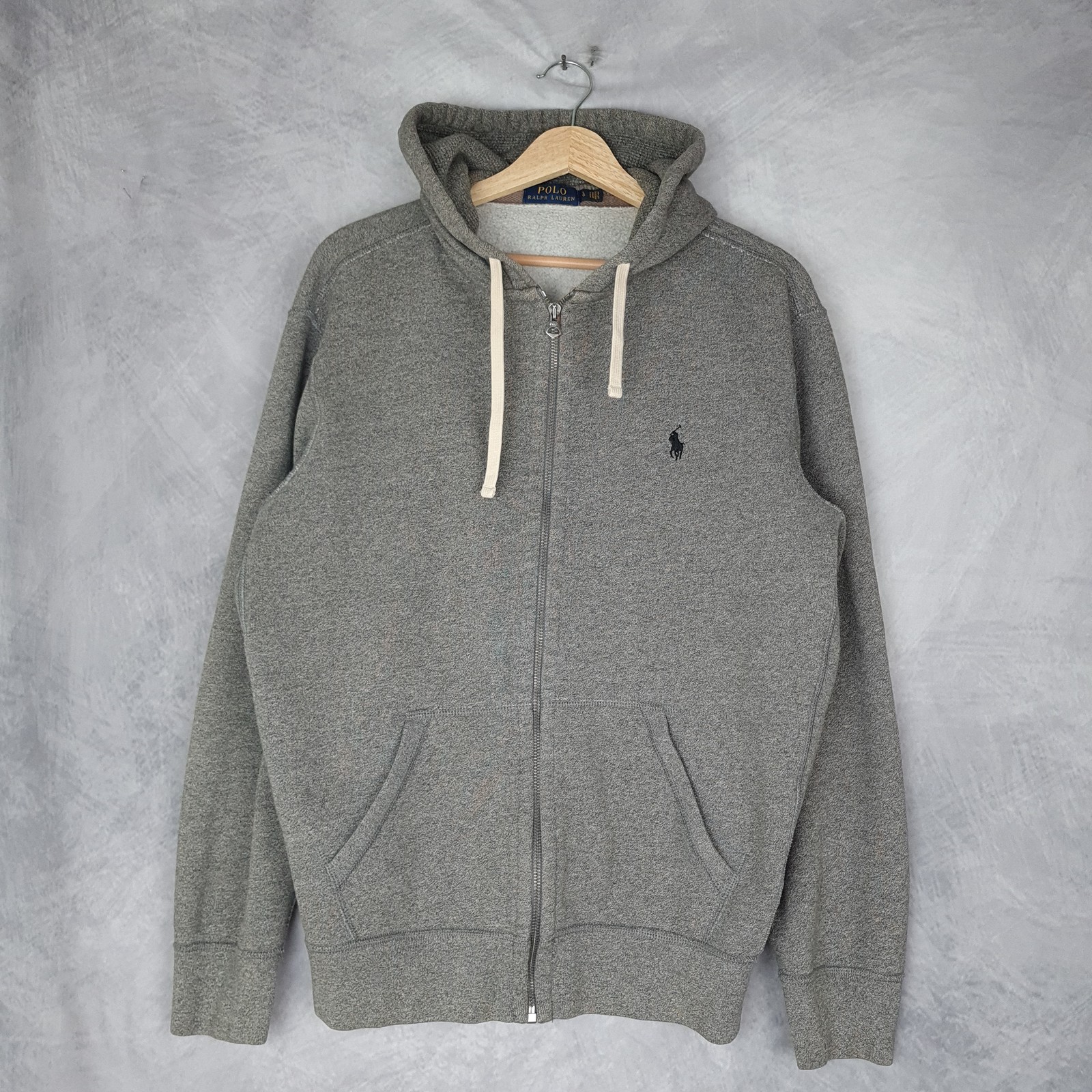 Polo Ralph Lauren felpa con cappuccio uomo grande full zip ricamata pony waffle