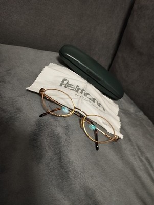 Vintage Fielmann Brille Gold Oval Y2K 90s Made in France MONDIAL + Etui