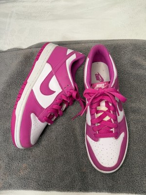 Nike Dunk Low GS Active Fuchsia Pink/White Shoes Size 6Y/Women's 7.5