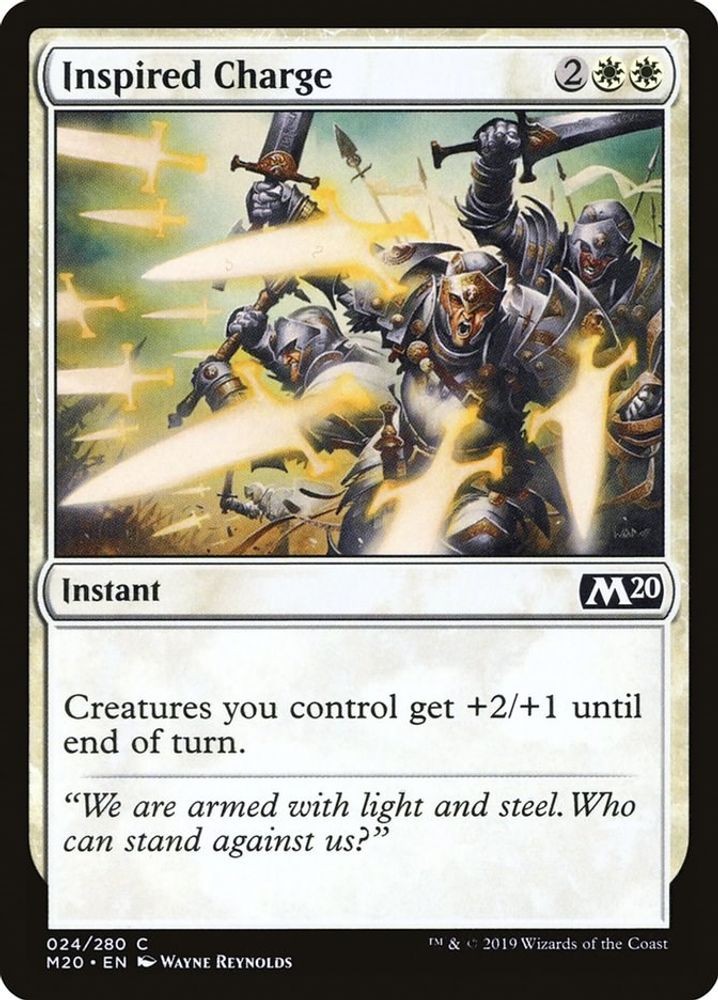 2019 Magic: The Gathering: Core Set 2020 - Inspired Charge (#24, C, Near Mint)