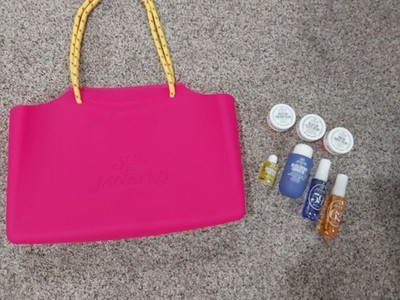 Sol De Janeiro Beach Tote Bag L.E. Jelly Silicone 14.5  Pink 7 PC TRAVEL SZ LOT!