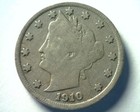 1910 LIBERTY NICKEL VERY GOOD+ VG+ NICE ORIGINAL COIN BOBS COINS FAST 99c SHIP — photo 1