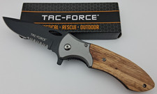 Tac-Force TF-876 Spring Assisted Opening Knife Matte Bolster Pakkawood Handle