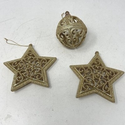 Christmas Ornaments Set of 3 2 Star 1 Ball
