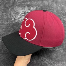 Naruto Akatsuki Snapback Hat Flat Brim Burgundy Black One Size Anime