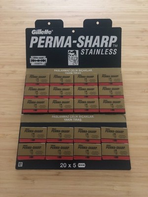 Gillette - PERMA  SHARP -  Double Edge Rasierklingen -  100 Klingen (20x5)