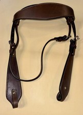 Hilason Western American Leather Headstall Dark Brown Stainless Unused With Tag