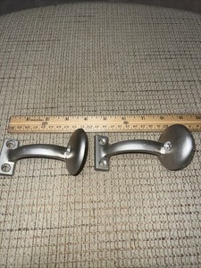 Heavy Duty Hand Rail Brackets for Stairway - Silver - lot of 2
