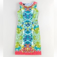 Nine West Sheath Dress Womens 2 Multicolor Excellent Floral Kaleidoscope Mini