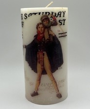 Vintage Norman Rockwell A Christmas Carol Large Candle Tiny Tim  Charles Dickens