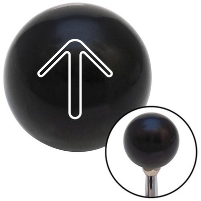 White Pointing Arrow Up Black Shift Knob w/ M16x1.5 Insert Shifter Auto Manual