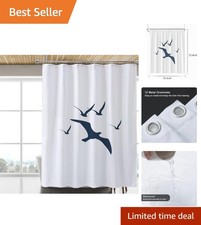Fabric Shower Curtain Liner with Magnets, Waterproof Hotel Quality, 72 x 72 M...