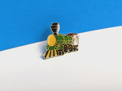 #ad Vintage Green Train Steam Engine Locomotive Lapel Pin Hat Tack 80s $6.99