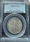 1937 Walking Liberty Silver Half Dollar PCGS VF 35
