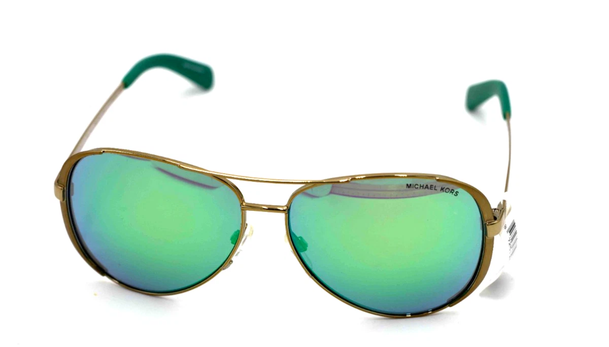 Michael Kors Silver Frame Sunglasses with Teal Green Lenses Michael Kors Green Designer Sunglasses for Women for sale | eBay main image 4