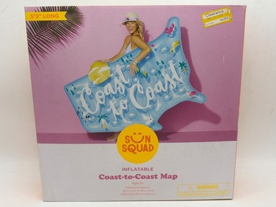 Sun Squad Inflatable Coast-To-Coast Map Float 53'' Long Ages 8+ Approx. 65''x47''x7