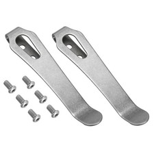 2Set Deep Carry Pocket Clip 2.4"(61mm) Knife Pocket Back Clip with Screws White