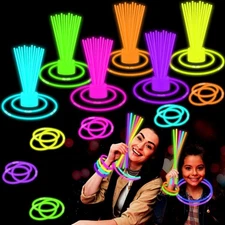 Glow Sticks Party Pack 8"-50, Light up Bracelets & Necklaces Multicolor 
