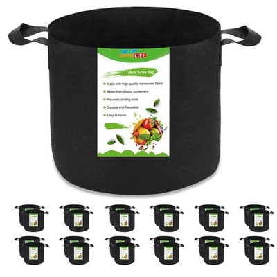 24-Pack 3 Gallon Grow Bags, Heavy Duty Aeration Fabric Pots with Handles for ...