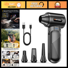 Compressed Air Duster 130K RPM, 3-Speed Electric Mini Blower, Rechargeable, Cord
