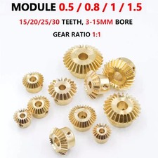 Module 0.5/0.8/1/1.5 Bevel Gear Brass 1:1 Pairing 15/20/25/30 Teeth Miter Gear