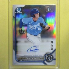 CAYDEN WALLACE 2023 Bowman Chrome Certified Auto.  /499 Ref.  #cda-cw  Royals