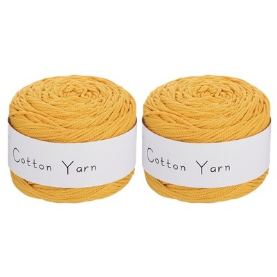2 Knäuel Garn Baumwolle 100% 100g/3,5oz 150m hellgelb