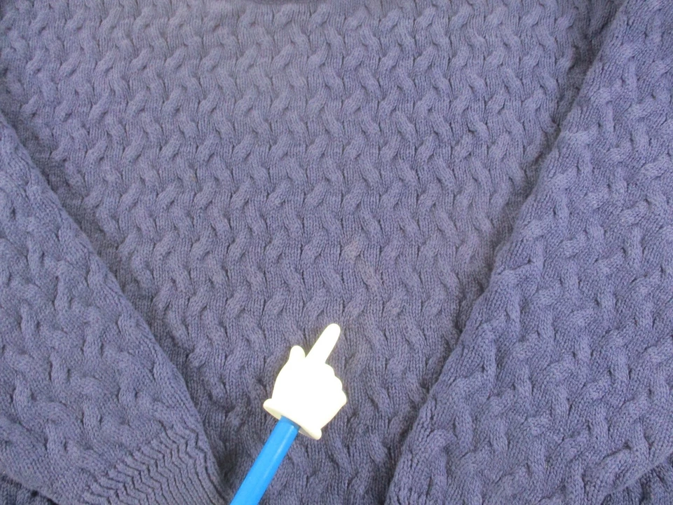 VTG Banana Republic Purple Sweater Mens XXL Cable Knit Cotton Made USA 90s 80s - Image 2 of 4