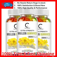 3X Mullein Leaf Gummies 2000mg Support Respiratory System Health Lung Cleansing