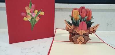 Atemberaubende 3D Pop Up Tuylips Bündelkarte (Geburtstag, Glückwunsch gesund werden, leere Karte