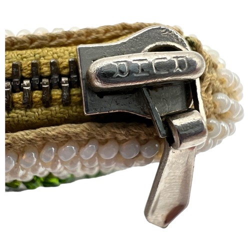 Vintage 50er Jahre Perlen Kleingeld Geldbörse rechteckig Clutch Wüste Beduine auf Kamel Motiv - Bild 6 von 9
