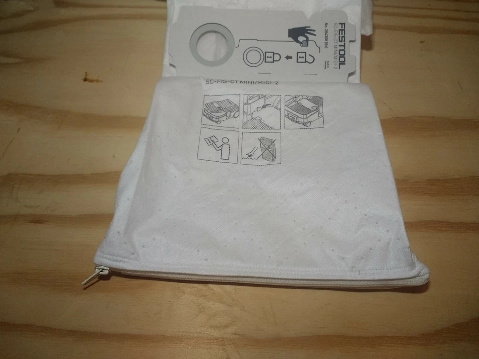 Festool  CT 15 dust extractor REUSABLE filter bag WITH ZBLong ZIP  - Image 3 of 4