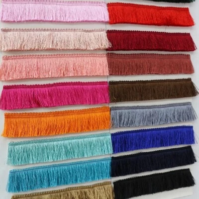 75 Colours! SILKY Brush Fringe Tassel Trim Craft Upholstery Retro Tape Cushion