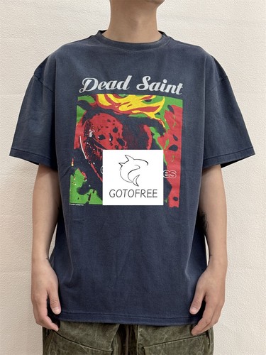 GOTOFREE 25SS SAINT NEW VINTAGE BLACK T SHIRT CREW PULLOVER DEAD SUMMER TOP TEE - Picture 2 of 9
