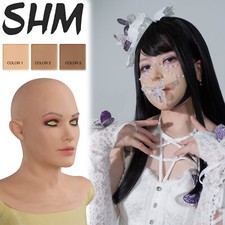 Realistic Silicone Female Face Mask Crossdresser Head Mask For women For Cosplay