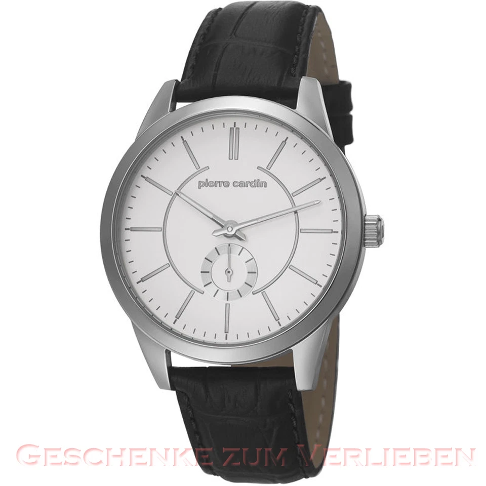 Pierre Cardin Herrenuhr Troca Silver schwarzes Lederband  PC106571F01 - Bild 1 von 1