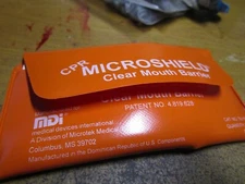 Microshield CPR Mask in Vinyl Orange Pouch