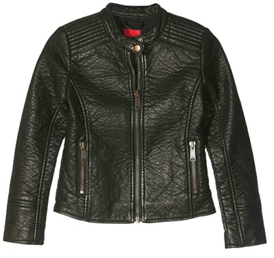 S.Oliver Mädchen schwarze Lederjacke Größe 14 - 15 Jahre uvp £72 CR006 DD 07