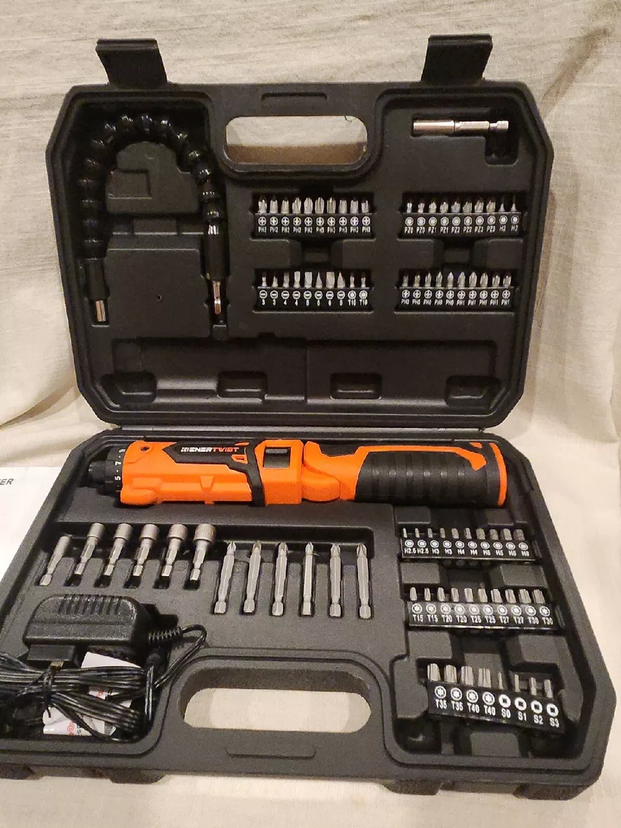 Enertwist Cordless Screwdriver Set Orange ET CS 8K Accessories