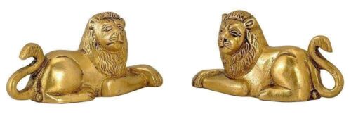Brass Lion Idol Animal Showpiece For Maha Vastu Shastra and Feng Shui Remedies - Picture 1 of 3