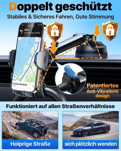 Auto Handyhalterung 4 in 1 Universal 360° Drehbar starke Saugnapf Lüftung - 第 5/10 張圖片