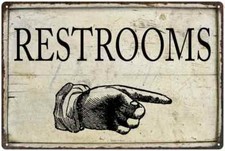 Restrooms  right Funny Bathroom Gift Metal Sign 108120061014