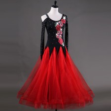 NEW Latin Ballroom Dance Dress Modern Salsa Waltz Standard Long Dress F304