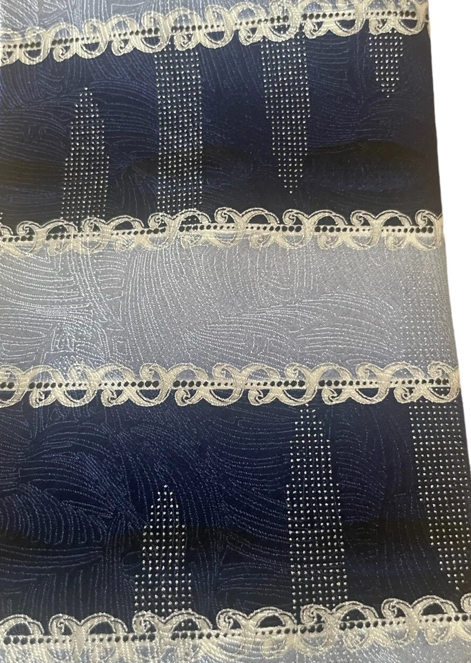 Boston Traders Men’s Necktie 100% Silk Navy/Powder Blue Stripes Career Classic - Image 4 of 4