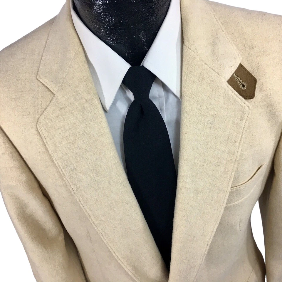 Vtg Fioravanti NORFOLK Sport Coat Leather ELBOW PATCH Jacket SHOOTING Blazer 38 - Image 2 of 4