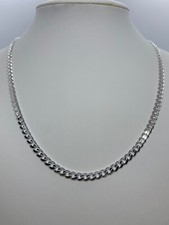 925 Sterling Silver 4mm Cuban Link Chain Necklace Men  sWomen  s 16-36" made Italy
