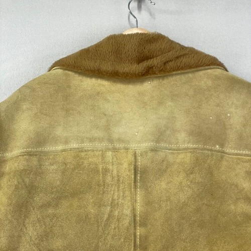 VTG 60s Pennys Suede Jacket Mens Medium Fur Lined Western Workwear Distressed - Picture 8 of 16