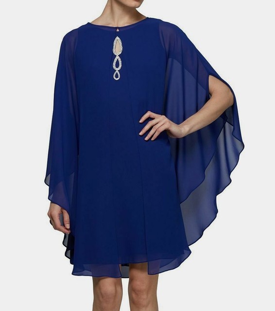chiffon cape dress