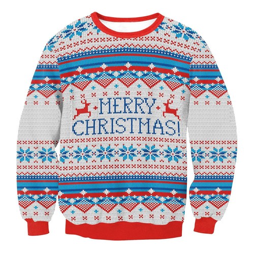 Women Men 3D Ugly Christmas Long Sleeve Sweater Unisex Xmas Party Sweatshirt Top - Picture 30 of 41