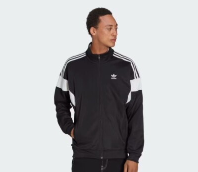 Adidas Cut Line Track Jacket Black Polyester Size M New